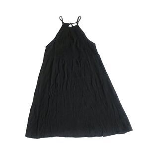 Mossimo Swing Trapeze Dress Black Sleeveless Halter High Keyhole Sundress XS
